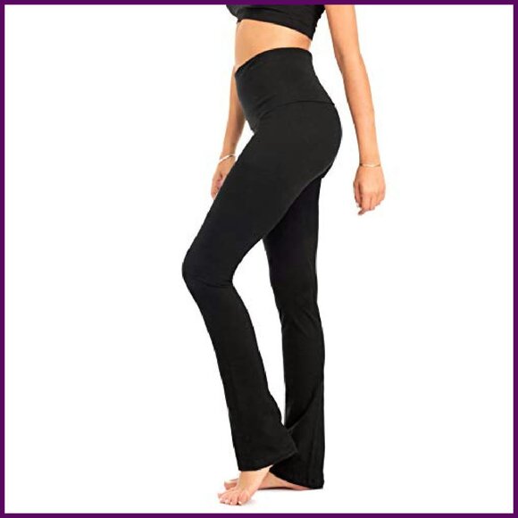 Bootcut Fold Over Leggings with Pocket - Plus Size Yoga Pants - Picture 5 of 8